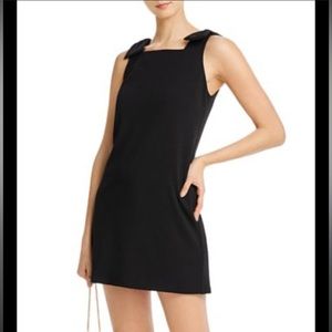 NWT Aqua Bow-Shoulder Black Shift Dress